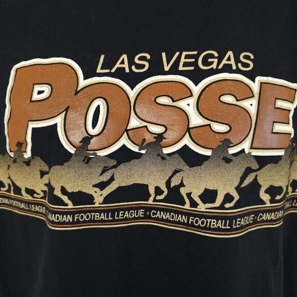 Las Vegas Posse T Shirt Mens Size Medium Vintage 90s Canadian Football League - Picture 2 of 6